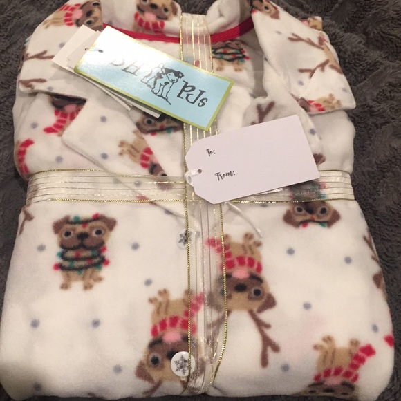 BedHead Other - Women’s 2 pc long sleeve flannel Holiday Pug PJ’s